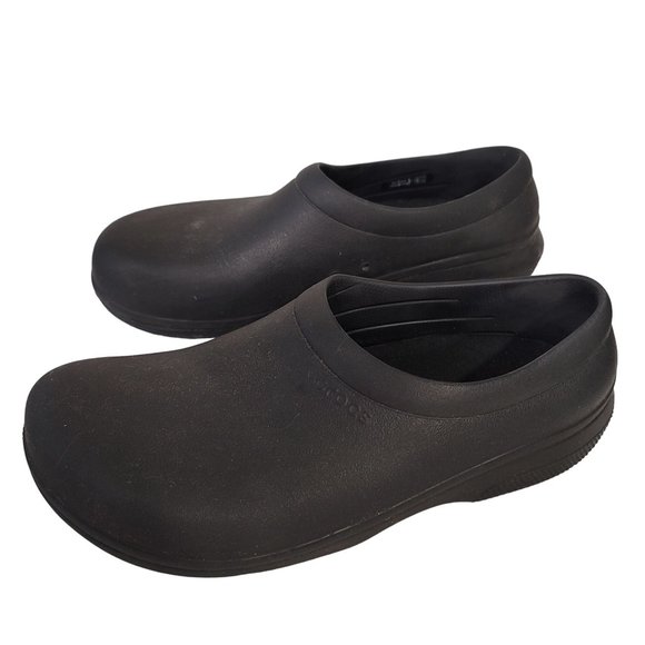 CROCS On The Clock Work Mens Size 11 Black Slip On Comfort Clogs Shoes black - Picture 4 of 9